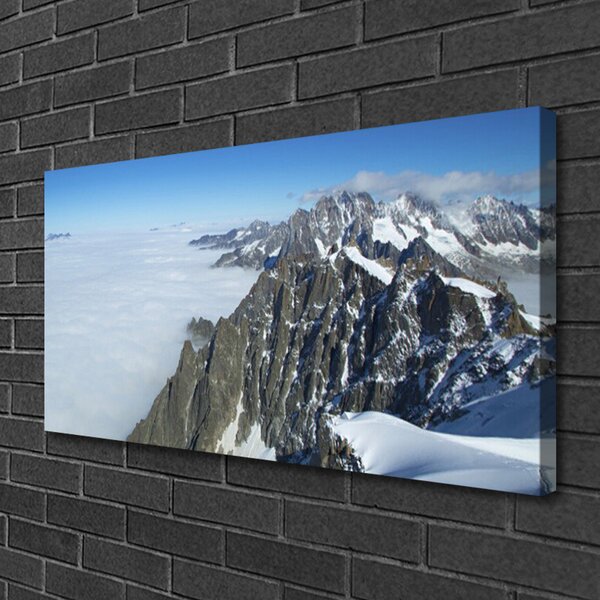 Quadro stampa su tela Paesaggio di montagna di nebbia 100x50 cm