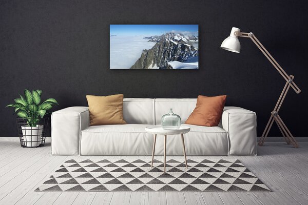 Quadro stampa su tela Paesaggio di montagna di nebbia 100x50 cm