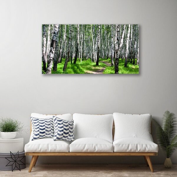 Quadro su tela Erba Alberi Natura 100x50 cm