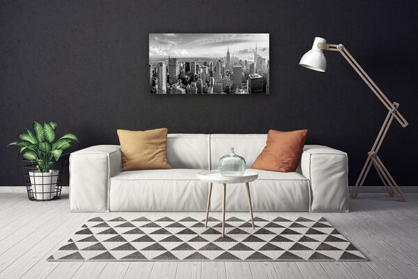Quadro su tela Case di città 100x50 cm