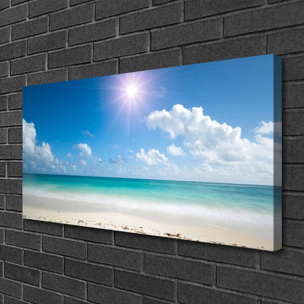 Stampa quadro su tela Paesaggio del sole della spiaggia del mare 100x50 cm