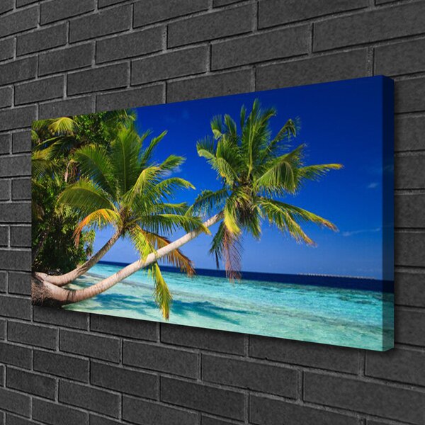 Quadro su tela Paesaggio del mare della palma 100x50 cm