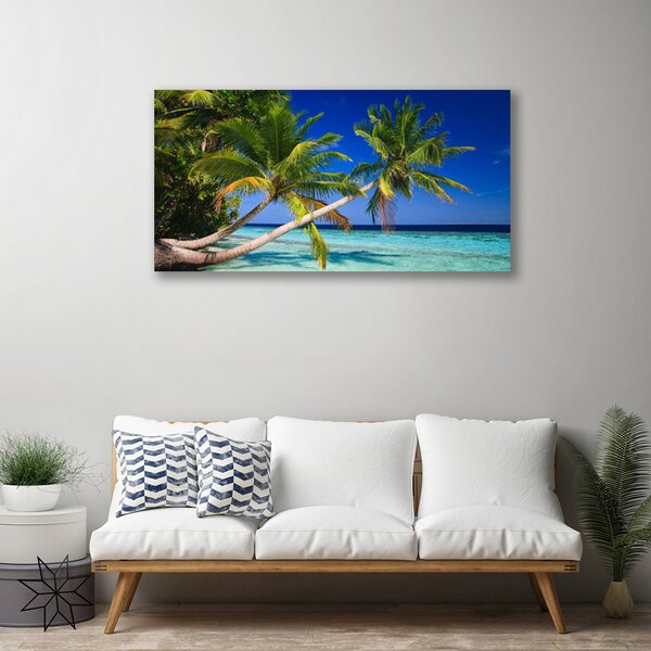 Quadro su tela Paesaggio del mare della palma 100x50 cm