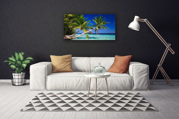 Quadro su tela Paesaggio del mare della palma 100x50 cm