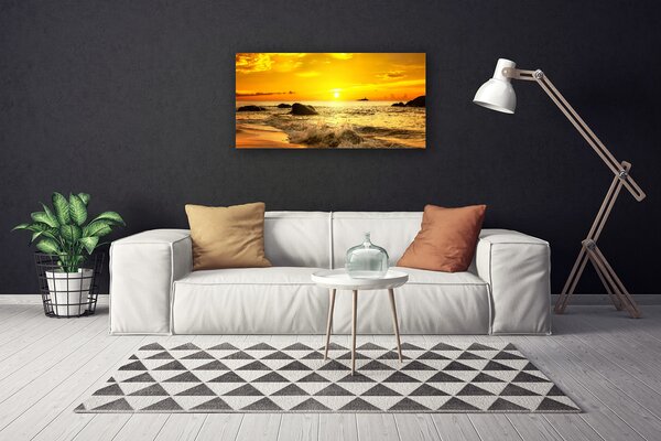 Quadro su tela Paesaggio della spiaggia dell'oceano 100x50 cm