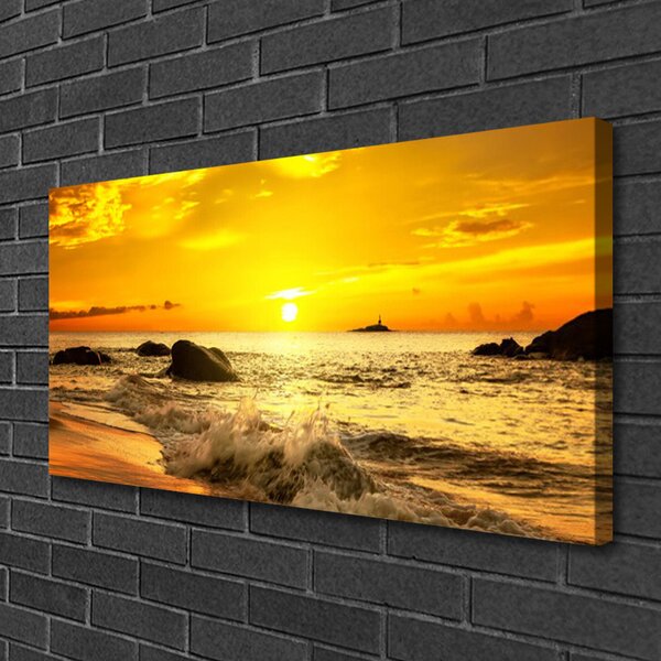 Quadro su tela Paesaggio della spiaggia dell'oceano 100x50 cm