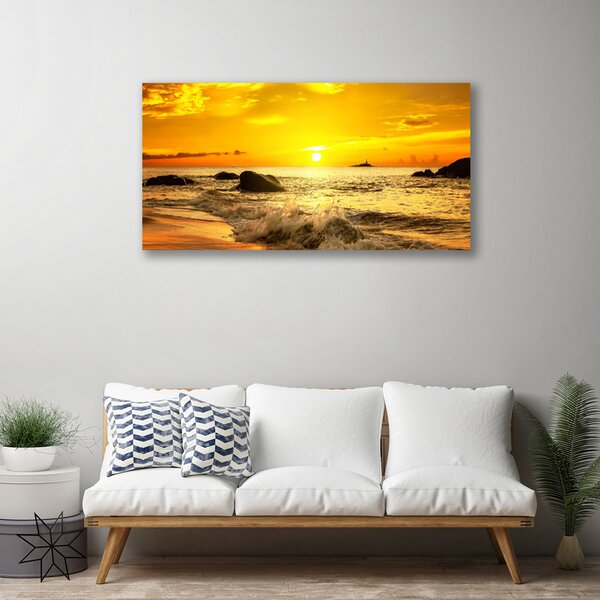 Quadro su tela Paesaggio della spiaggia dell'oceano 100x50 cm