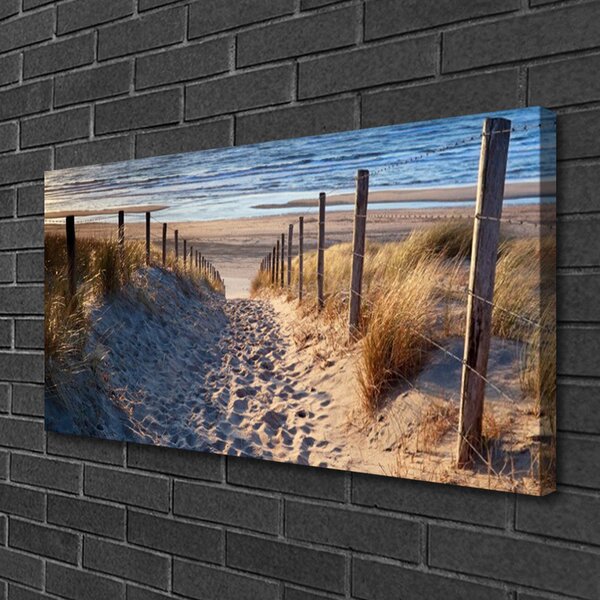 Quadro su tela sentiero mare paesaggio 100x50 cm