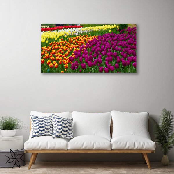 Quadro su tela Fiori di tulipani 100x50 cm
