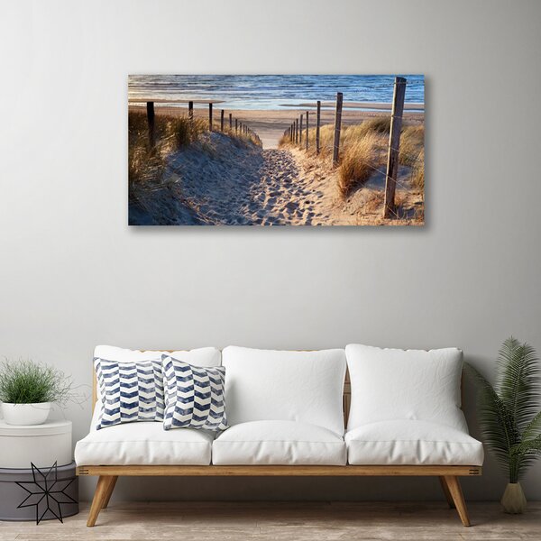 Quadro su tela sentiero mare paesaggio 100x50 cm