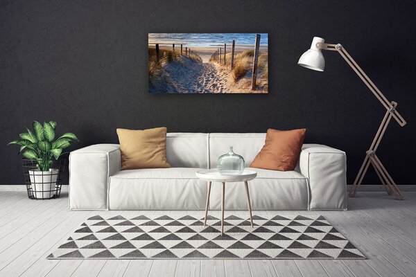 Quadro su tela sentiero mare paesaggio 100x50 cm