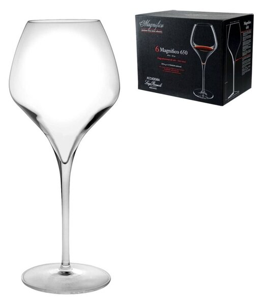 BORMIOLI LUIGI Set 6 calici Magnifico in vetro sonoro trasparente cl 65