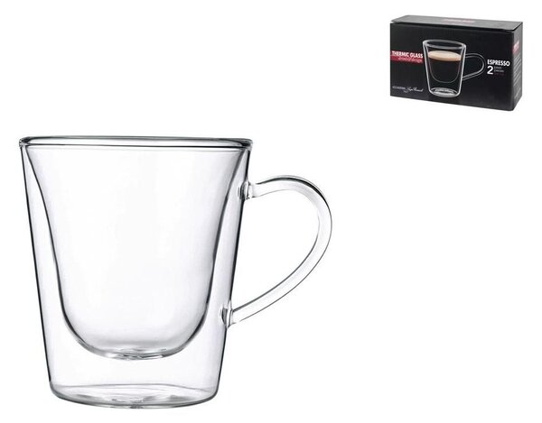 BORMIOLI LUIGI Set 2 Tazze Caffè senza piatto Duos in borosilicato cl 12