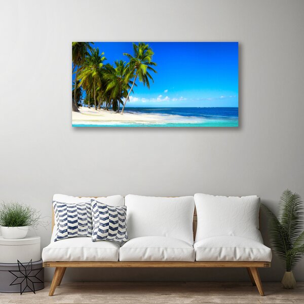 Quadro su tela Paesaggio del mare della palma 100x50 cm