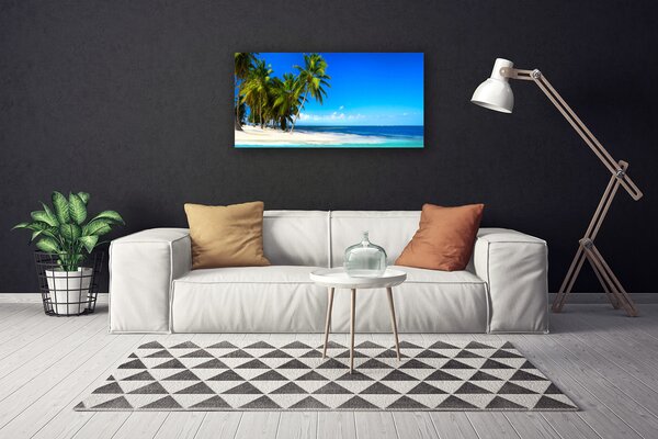 Quadro su tela Paesaggio del mare della palma 100x50 cm