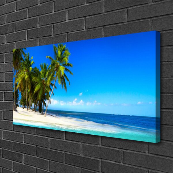 Quadro su tela Paesaggio del mare della palma 100x50 cm