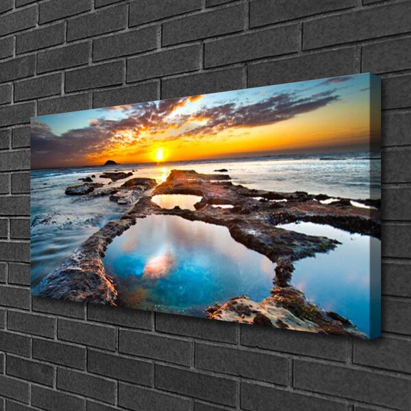 Quadro su tela Mare, sole, paesaggio 100x50 cm