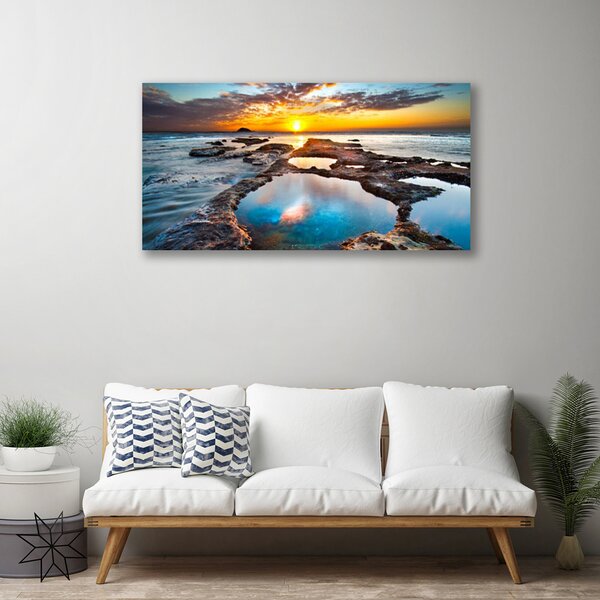 Quadro su tela Mare, sole, paesaggio 100x50 cm
