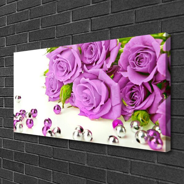 Quadro su tela Fiori di rose 100x50 cm