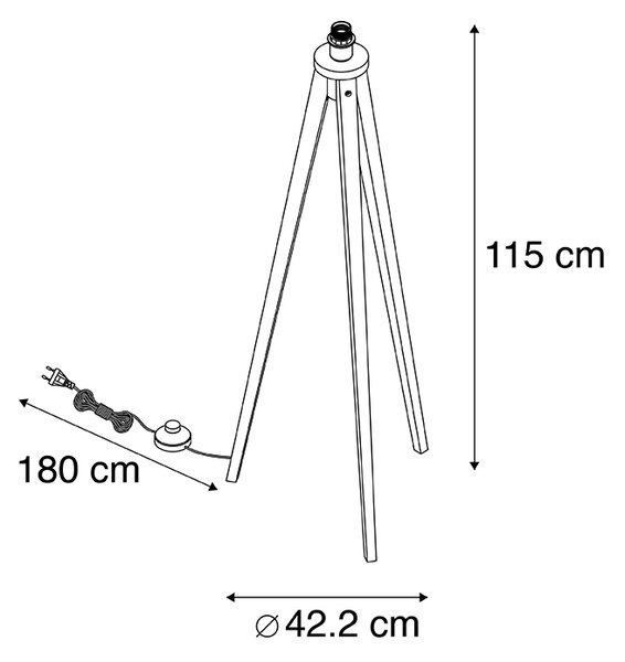 Lampada da terra a treppiede rustica nera - Tripod Classic