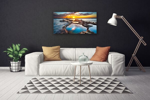 Quadro su tela Mare, sole, paesaggio 100x50 cm