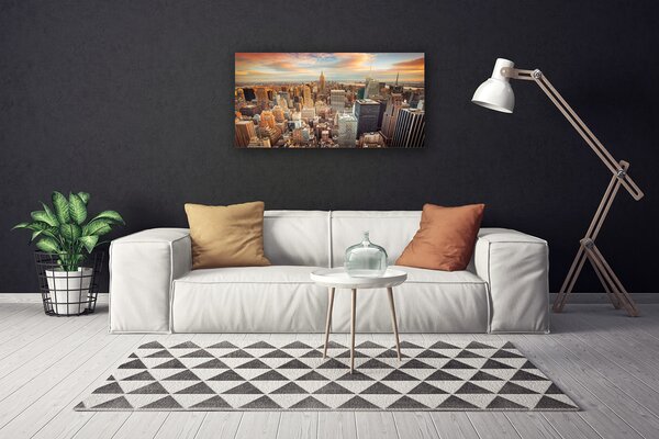 Quadro su tela Case di città 100x50 cm