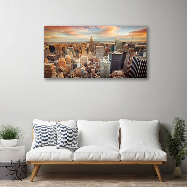 Quadro su tela Case di città 100x50 cm