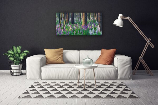 Quadro su tela Natura dei fiori della foresta 100x50 cm
