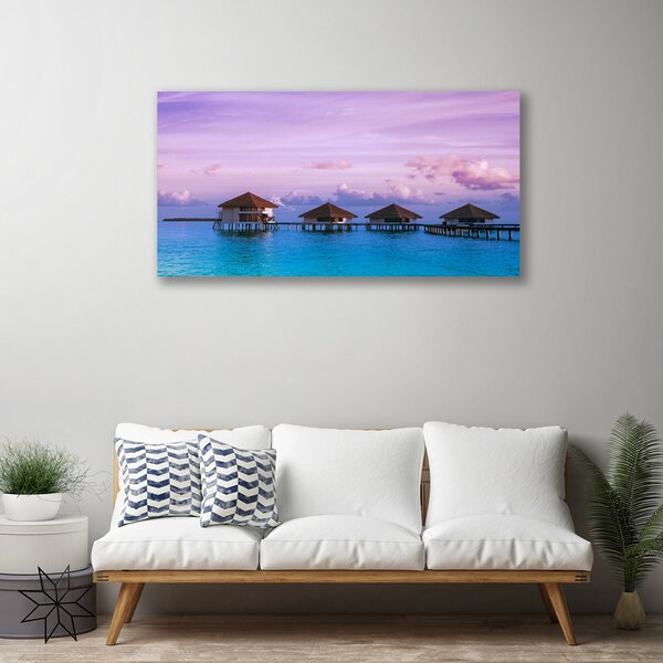 Quadro su tela Acqua di architettura del mare 100x50 cm