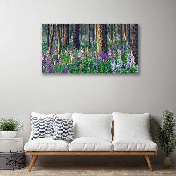 Quadro su tela Natura dei fiori della foresta 100x50 cm