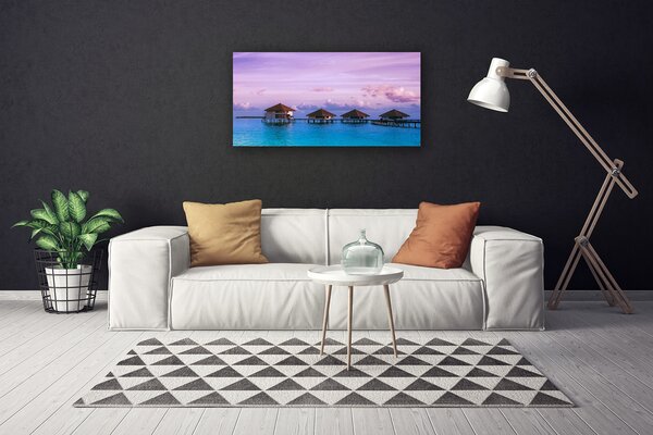 Quadro su tela Acqua di architettura del mare 100x50 cm