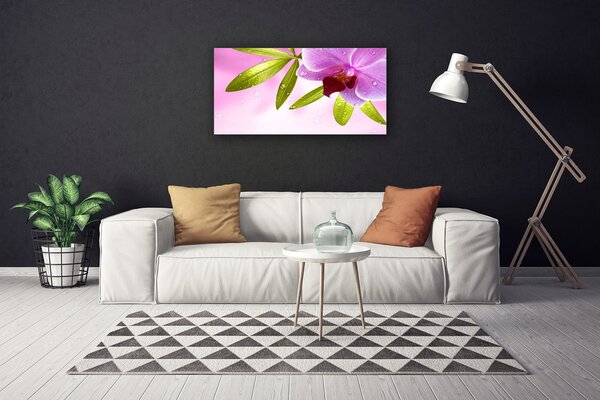 Quadro su tela Fiore Foglie 100x50 cm