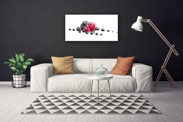 Stampa quadro su tela Fiore Zen della stazione termale di loto 100x50 cm