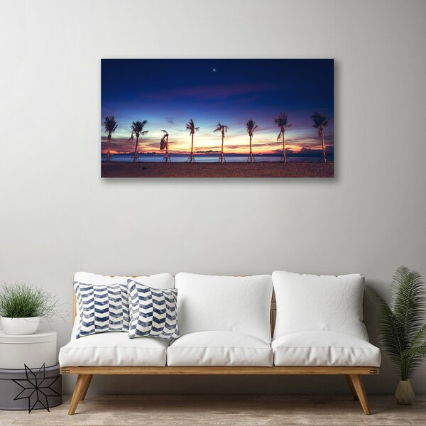 Quadro su tela Paesaggio del mare della palma 100x50 cm