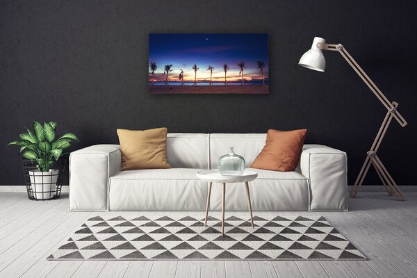 Quadro su tela Paesaggio del mare della palma 100x50 cm