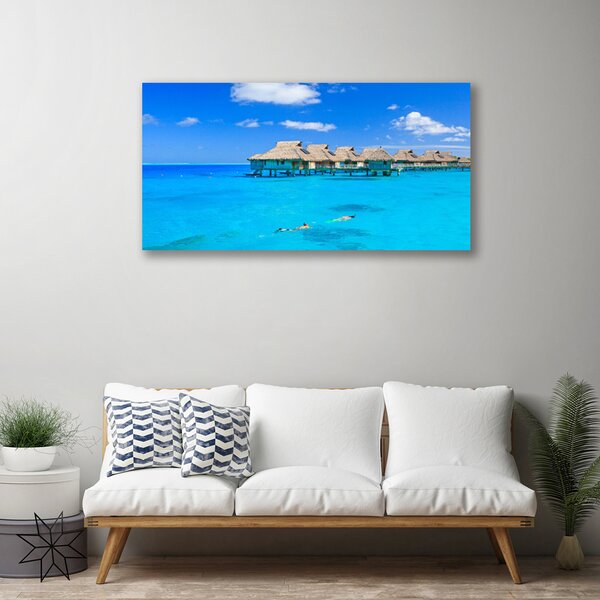 Quadro su tela Acqua di architettura del mare 100x50 cm