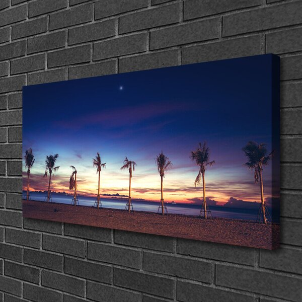 Quadro su tela Paesaggio del mare della palma 100x50 cm
