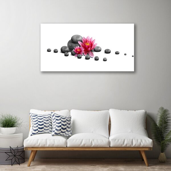 Stampa quadro su tela Fiore Zen della stazione termale di loto 100x50 cm