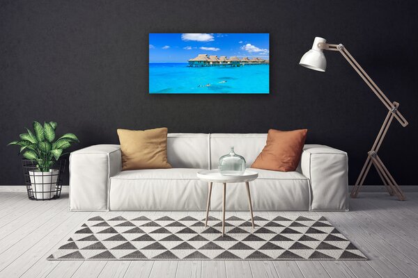 Quadro su tela Acqua di architettura del mare 100x50 cm