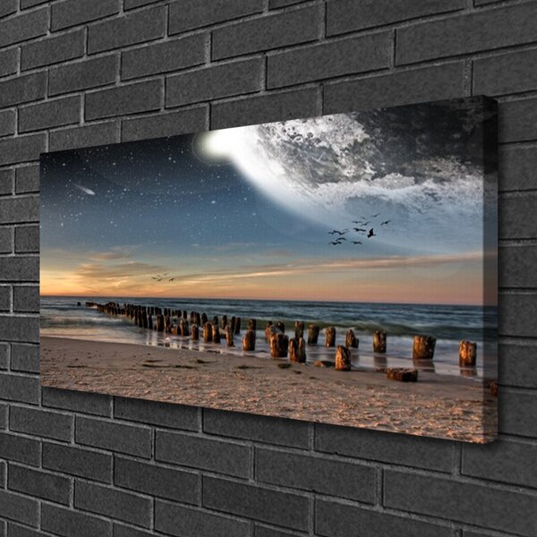 Quadro su tela Paesaggio della spiaggia dell'oceano 100x50 cm