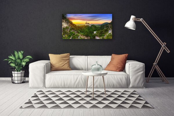 Foto quadro su tela Paesaggio di montagne 100x50 cm