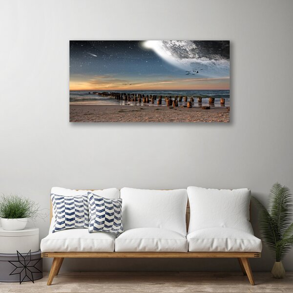 Quadro su tela Paesaggio della spiaggia dell'oceano 100x50 cm