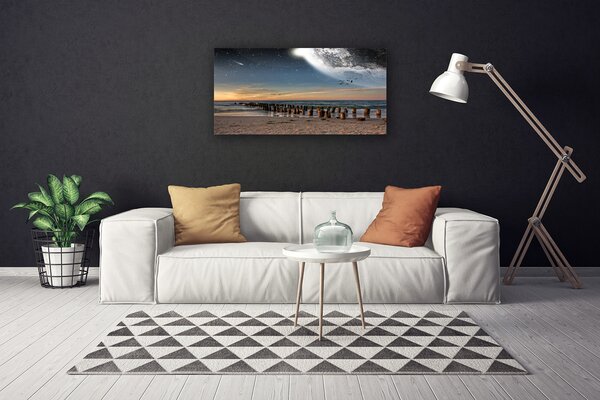 Quadro su tela Paesaggio della spiaggia dell'oceano 100x50 cm
