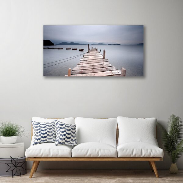 Quadro su tela Architettura del ponte sul mare 100x50 cm