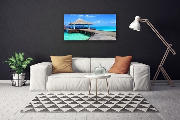 Quadro su tela Architettura del ponte sul mare 100x50 cm