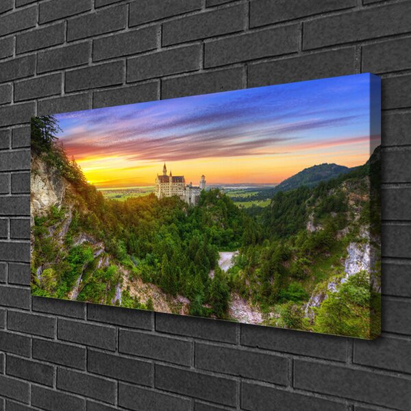 Foto quadro su tela Paesaggio di montagne 100x50 cm