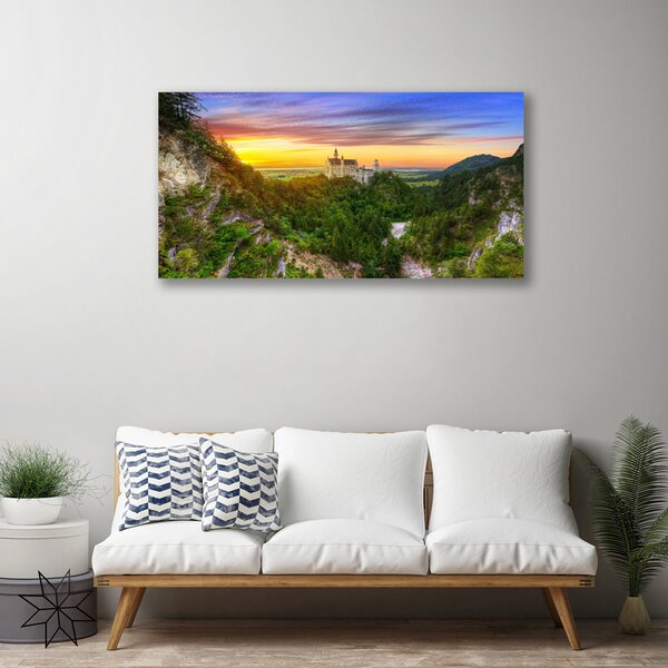 Foto quadro su tela Paesaggio di montagne 100x50 cm