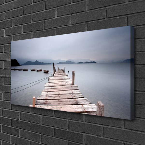 Quadro su tela Architettura del ponte sul mare 100x50 cm