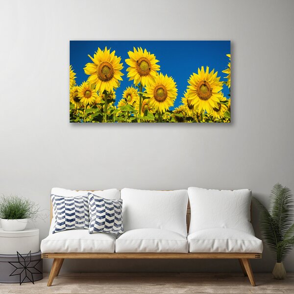 Quadro su tela Girasoli Pianta 100x50 cm