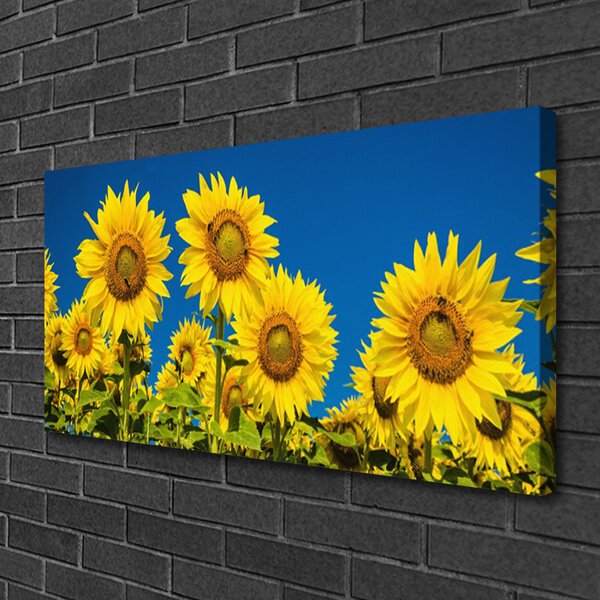 Quadro su tela Girasoli Pianta 100x50 cm